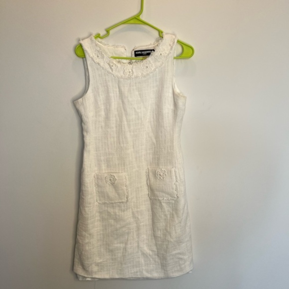 Karl Lagerfeld Paris white sleeveless dress size 6